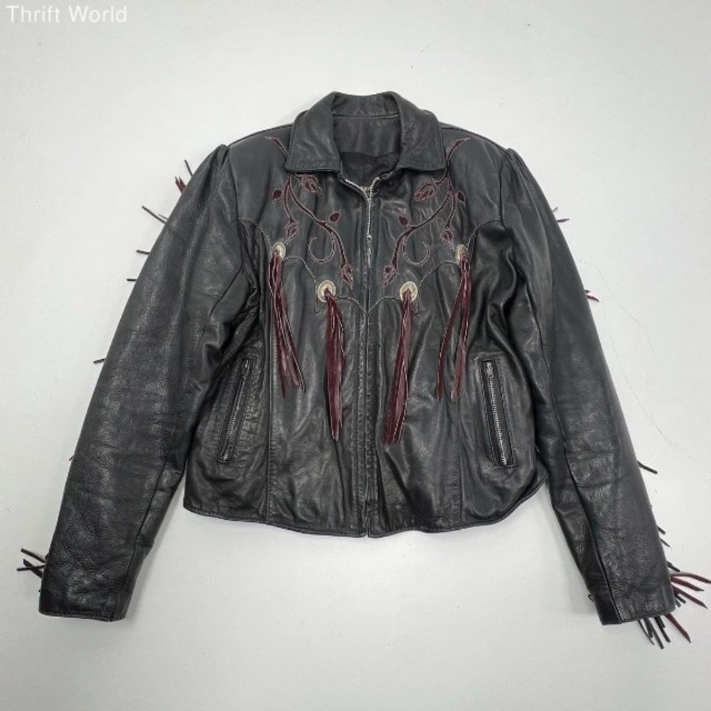 VTG 80s Harley Davidson Gypsy Leather Fringe  Biker Jacket Made USA Excellent!